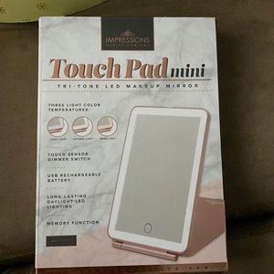 Brand new touch pad mini tri tone led makeup mirror